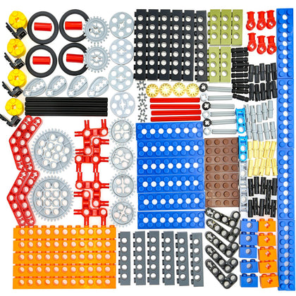Skyview 182PCS Gear-Axle Set Compatible wiht Lego-Technic-Parts Liftarm, Pins, Axles, Connectors DIY Gears Set Pack Building Block Set Moc Replacement Pieces