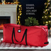 Zober Storage Bag for 9 Ft Artificial Christmas Trees - Waterproof with Durable Handles - Labeling Card Slot - Red