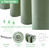 Dynamene Sage Green Shower Curtain - Waffle Textured Heavy Duty Thick Fabric Shower Curtains for Bathroom, 256GSM Luxury Weighted Polyester Cloth Bath Curtain Set with 12 Plastic Hooks?72Wx72H,Green
