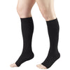 Truform 30-40 mmHg Compression Stockings for Men and Women, Knee High Length, Open Toe, Black, Large
