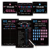 Baby Gender Reveal Party Supplies Kit,Photo Props Games Decorations,Boy or Girl,Includes 3 Game Posters (11x17),3 Signs (8x10),1 Erasable Marker,48 Blue and Pink Voting Stickers