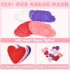 JOYIN 126+ Pcs Valentines Day Craft Gift Set with 100 Heart Doilies, 24 Pcs Foam Hearts & 2 Bags of Foam Heart Stickers for Kids, Tableware Decoration, Home Activitie, Kitchen Disposable Table Doilies