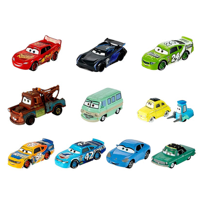 Mattel Disney Pixar Cars Die-Cast Mini Racers 10-Pack Vehicles, Miniature Racecar Toys For Racing, Small, Portable, Collectible Automobile Toys Based on Cars Movies, For Kids Age 3 and Up