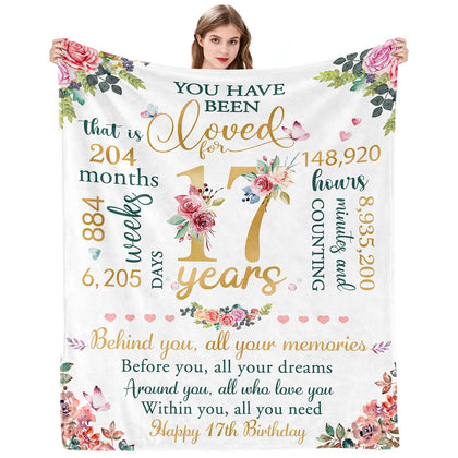 Sweet 17th Birthday Gifts for Girls 17th Gifts for her Sweet 17th Birthday Gifts Ideas for Girls 17th Birthday Decorations Happy 17th Birthday Gifts for Daughter Sister Birthday Blanket 50x60 Inches
