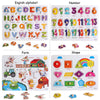 Wooden Peg Puzzles and Rack Set for Toddlers 2 3 4 Years Old, Alphabet ABC, Numbers, Shape and Farm Animals Learning Puzzles Board for Kids, Preschool Educational Activity Toys Gift for Boys Girls