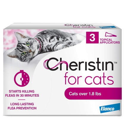 Cheristin for Cats Topical Flea Prevention - Starts Killing Fleas in 30 Minutes, 3 Dose (Pack of 1)