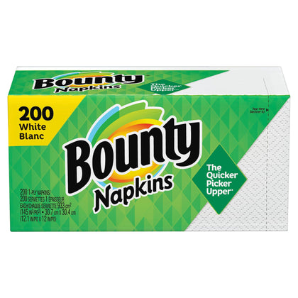 Bounty Paper Napkins, White, 1 Pack, 200 Sheets per Pack