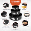 RFAQK 100PCs Cake Pan Sets for Baking + Cake Decorating Kit: 3 Non-Stick Springform Pans Set (4, 7, 9 inches), Piping Tips, Cake Leveler - Multi-functional Leak-Proof CheeseCake Pan & eBook