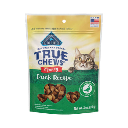 Blue Buffalo True Chews Natural Chewy Cat Treats, Duck 3 oz bag