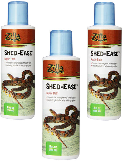 Zilla Reptile Health Supplies Shed-Ease Bath, 8-Ounce Bottles (3 Pack)