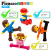 PicassoTiles Magnetic 4 Family Action Figures Toddler Toy Magnet Expansion Pack Educational Add-on STEM Learning Kit Toys Pretend Playset for Construction Building Block Tiles Child Brain Development