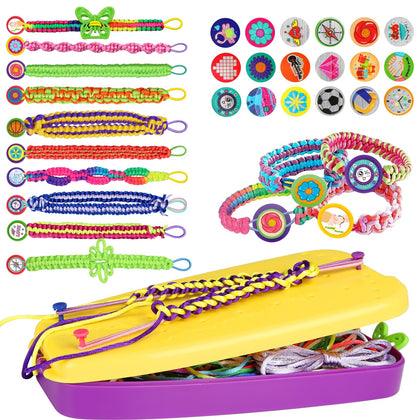 Friendship Bracelet Making Kit Toys, Ages 7 8 9 10 11 12 Year Old Girls Gifts Ideas, Birthday Present for Teen Girl, Arts and Crafts String Maker Tool, Bracelet DIY, Kids Travel Activity Set