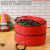 2 Pcs Christmas Wreath Storage Bag 24 Inch, 30 Inch, 600D Double Layer Oxford Christmas Storage Containers Round Zippered Artificial Door Wreaths Container with Compartment Organizers and Handles, Red