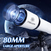 Telescope 80mm Aperture 600mm - for Beginners Astronomical Refracting Telescopes AZ Mount Tripod Fully Multi-Coated Optics 24X-180X High Magnification Eyepiece, with Wireless Control, Carrying Bag