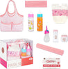 Fash N Kolor Diaper Bag Doll Accessories Set with Feeding Bottles, Baby Diaper, Tissues, and Cloth Blanket. Complete Diaper Bag kit with 9 Accessories. Comes Packed in a Mommy Bag