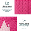 HIG 3 Piece Minimal Style Oversized Bedspread Set Queen, Hot Pink Reversible Stitch Quilted Coverlet Set with Leaf Pattern, Feminine Solid Quilt Set for Bedroom, Microfiber, 100