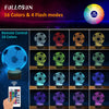 FULLOSUN Kids Night Light Soccer 3D Optical Illusion Lamp with Remote Control 16 Colors Changing Football Birthday Xmas Valentine's Day Gift Idea for Sport Fan Boys Girls