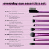 Real Techniques Everyday Eye Essentials Makeup Brush Kit, Eye Makeup Brushes for Eye Liner, Eyeshadow, Brows, & Lashes, Natural Makeup, Synthetic Bristles, Cruelty-Free & Vegan, 8 Piece Set