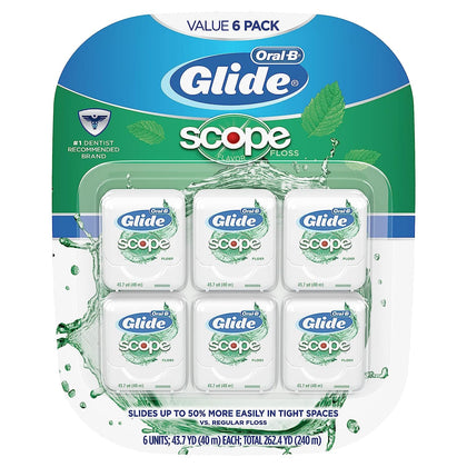 Glide Oral-B Dental Floss, Scope Flavor, 40m (Pack of 6)