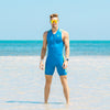 Synergy Triathlon Tri Suit - Men's Elite Sleeveless Trisuit (Slate/Black, Large)