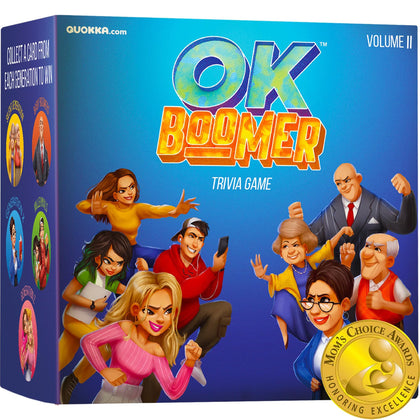 QUOKKA OK Boomer Family Games for Kids and Adults - Board Games for Family Night - Trivia Card Games for Adults & Family Volume ll - Fun Party Millennials vs Boomers Game for All Ages 15+