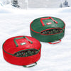 Christmas Wreath Storage Bag 24 Inch - 2 Pack Christmas Wreath Garland Storage Container with Dual Zipper & Handles, Wreath Storage Organizer Box Protect Xmas Ornaments Party Decorations