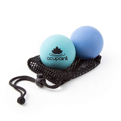Acupoint Physical Massage Therapy Lacrosse Ball Set Ideal for Yoga Deep Tissue Massage Trigger Point Therapy and Myofascial Release Physical Therapy Equipment Back Foot Plantar Fasciitis (Blue)
