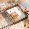 Califortree 8x10 Shadow Box Frame with Linen Back - Sturdy Memory Display Case of Flower, Pictures, Medals and More, Rustic Brown