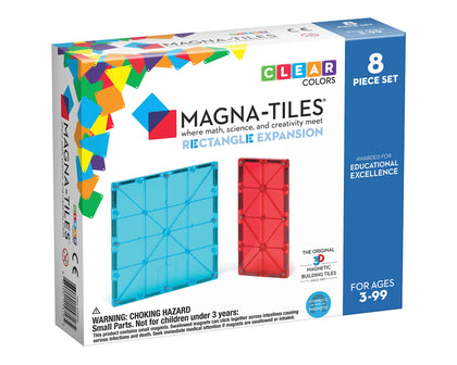 MAGNA-TILES Rectangles 8-Piece Expansion Magnetic Construction Set, The ORIGINAL Magnetic Building Brand