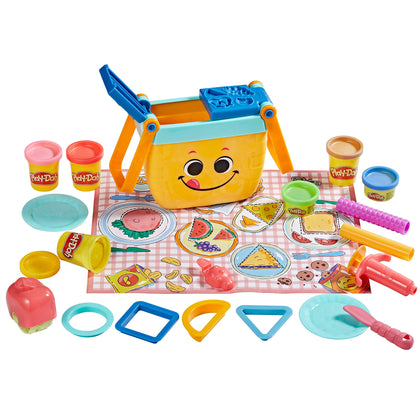Play-Doh Picnic Shapes Starter Set, Preschool Toys for 3 Year Old Girls & Boys, Play Food, 12 Tools & 6 Modeling Compound Colors