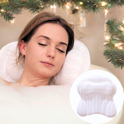 Bath Pillow (Extra Soft) - Bathtub Pillow Headrest - Luxury Bath Pillows for Tub Neck & Back Support, Bathtub Pillows for Head & Neck, Jacuzzi & Bathtub Accessories for Women, Relaxing Bath Tub Pillow