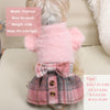 Winter Dog Clothes, Fleece Dog Dress for Small Dogs, Fall Cute Warm Puppy Clothes, Tiny Dog Clothes Outfit, Soft Pet Chihuahua Yorkie Sweater Pink Brown (Small)