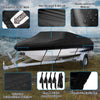 NEVERLAND Trailerable Boat Cover Waterproof Heavy Duty Marine Grade Polyester Canvas Fits Bass Boat, V-Hull,Tri-Hull,Ski,Pro-Style, Runabouts, Fishing Boats?Boat Length 17-19ft, Beam Width up to 102