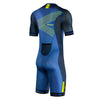 Synergy Triathlon Tri Suit - Men's Elite Short Sleeve Trisuit Cycling Skinsuit (Ocean/Neon Lime, Medium)