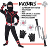 Spooktacular Creations Ninja Costume for Kids, Black Deluxe Ninja Costume for Boys Halloween Ninja Costume Dress Up (Black, Small(5-7yrs))