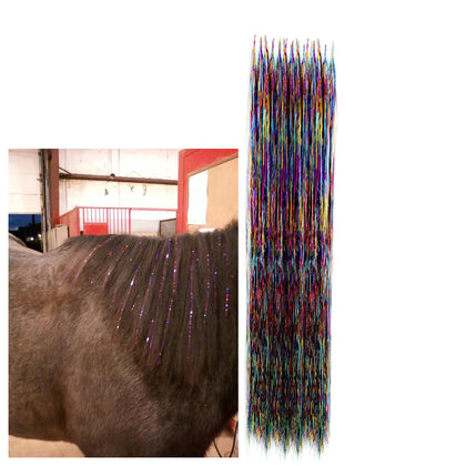 Dielianyi Horse Bling Accessory Mane and Tail Bling Pony Hair Tinsel for Western Bride Horse Lover