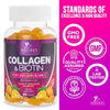 Collagen & Biotin Hair Vitamin Gummies - Extra Strength for Healthy Hair, Skin & Nails Growth Support - Collagen Peptides Gummy Supplement with Vitamins C & E - Orange Flavored, Non-GMO - 60 Count