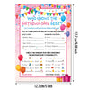 Skylety The Birthday Girl Best, 50 Pieces Birthday Party Activity Game Card Set Who Knows Her Best Girl Birthday Party Activity Notebook Themed Party Decorations