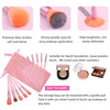 Muhuabeauty 23 pcs Makeup Brushes Set with Beauty Blender, Foundation Brush Eyeshadow Concealers Powder Make Up Brushes, 4 pcs Boxed Makeup Sponges for Professional Makeup Kits (Middle Size, Pink)