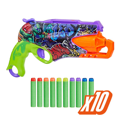 NERF Teenage Mutant Ninja Turtles Blaster, 10 Elite Darts, Perfect for Easter Toys, Basket Stuffers, and Gifts for Kids, Ages 8+