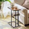 Yoobure C Shaped End/Side Table for Couch and Bed, Small Spaces, Living Room, Bedroom, Rustic Snack Table
