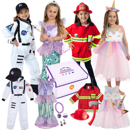 Born Toys Dress Up Clothes for Little Girls 4-6, Washable Toddler Costumes for Kids Pretend Play 3T-4T