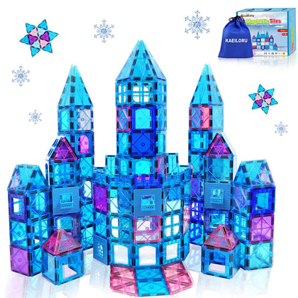 Magnetic Tiles 3D Kids Toys for Age 4-7 Educational Magnetic Building Blocks, Age 2-4 5 6-8 Princess Castle Pretend Play Toys for Kids Age 3 4-5 6 8-10 Year Old Girl Boy Christmas Birthday Gifts