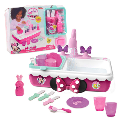 Minnie's Happy Helpers Magic Sink Set, Pretend Play Working Sink, Officially Licensed Kids Toys for Ages 3 Up by Just Play