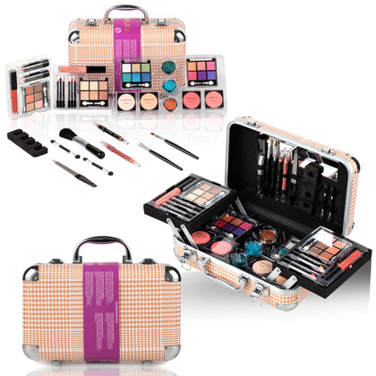 DUER LIKA Makeup Kit Gift Set for Adults and Girls-Full Makeup Kit for Beginners Includes Eye Shadow Palette Blush Lip Gloss Lipstick Lip Pencil Eye Pencil Brush Mirror (GOLD)