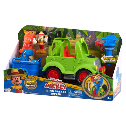 Disney Junior Mickey Mouse Funhouse Dino Rover 6-piece Play Figures and Vehicle Playset, Officially Licensed Kids Toys for Ages 3 Up by Just Play