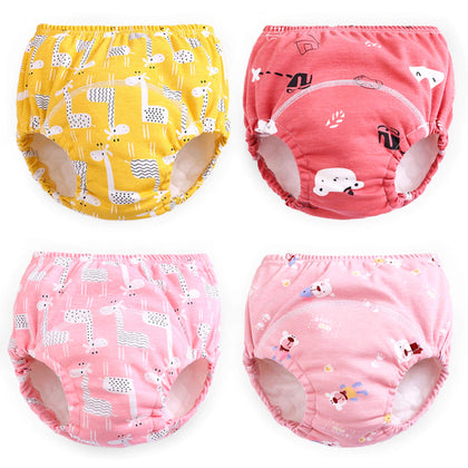 Max Shape Potty Training Pants Girls 2T,3T,4T,Toddler Training Underwear for Baby Girls 4 Pack Red, 3T