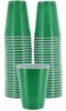 Amcrate Disposable Plastic Cups, Green Colored Plastic Cups, 18-Ounce Plastic Party Cups, Strong and Sturdy Disposable Cups for Party, Wedding, Christmas, Halloween Party Cup, 50 Pack