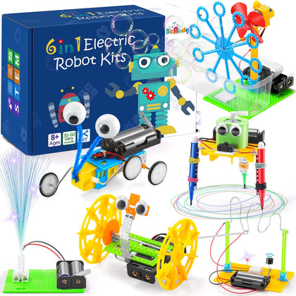 STEM Robotics Kit, 6 Set Electronic Science Projects Experiments for Kids Ages 8-12 6-8, STEM Toys for Boys, DIY Engineering Build Robot Building Kits for Girls 5 7 8 9 10 11 12 + Year Old Gift Ideas