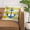 Emvency Throw Pillow Cover House Navy Blue Anchor with Yellow Nautical Modern Decorative Pillow Case Home Decor Square 18 x 18 Inch Pillowcase